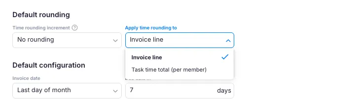 Time rounding configuration