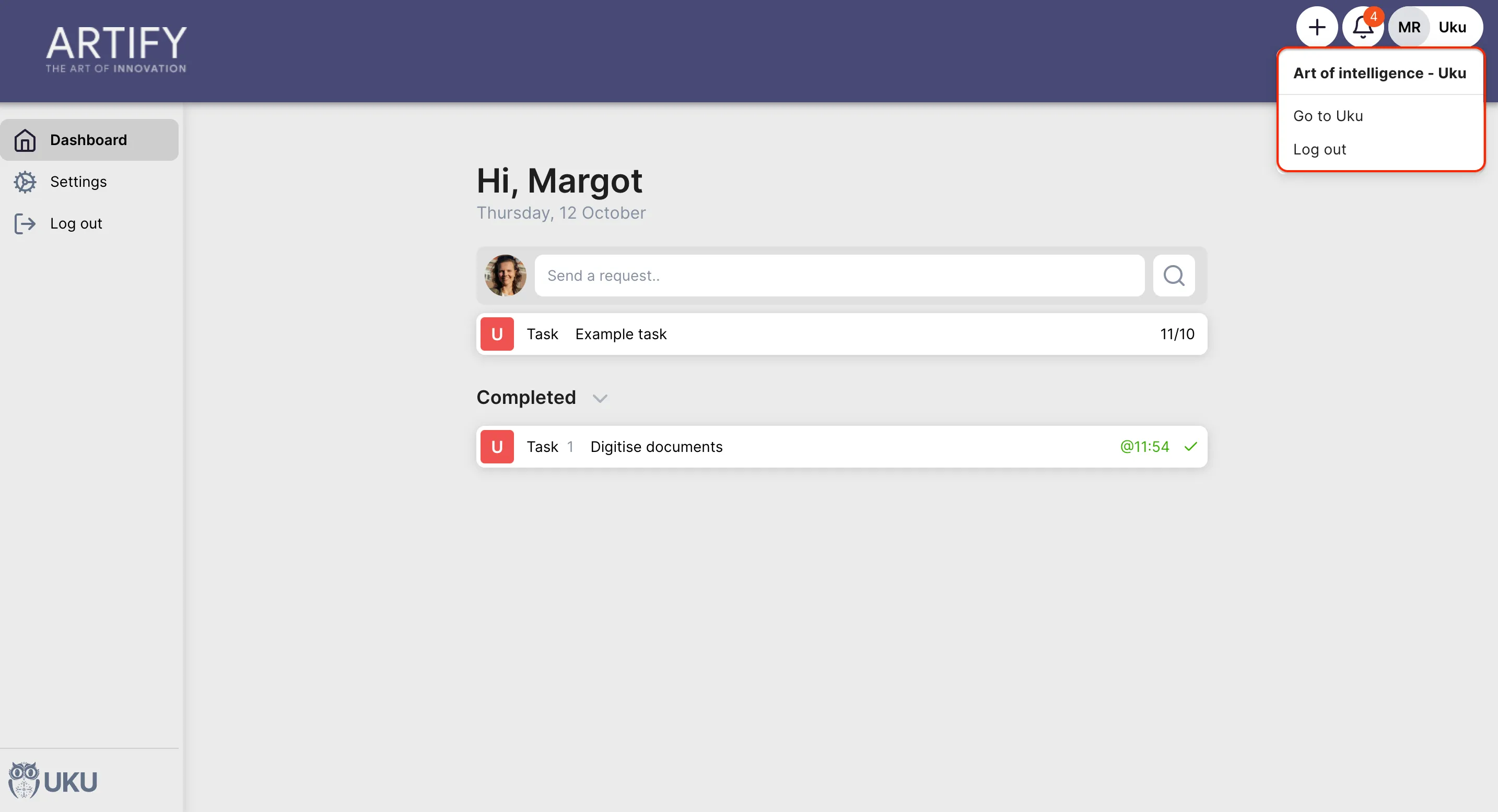 Client portal with several companies