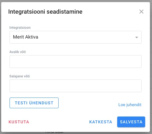 Integratsiooni ikoon kliendinimekirjas